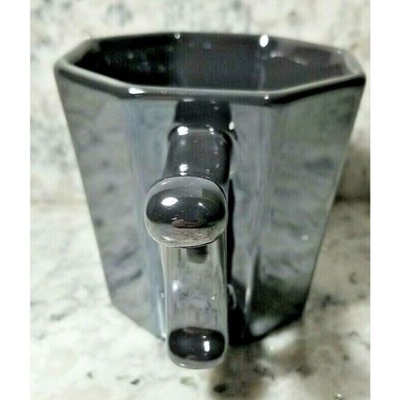 Starbucks 2013 Octagon Coffee Mug Cup Silver Gray Grey Metallic 14OZ - Picture 3 of 4